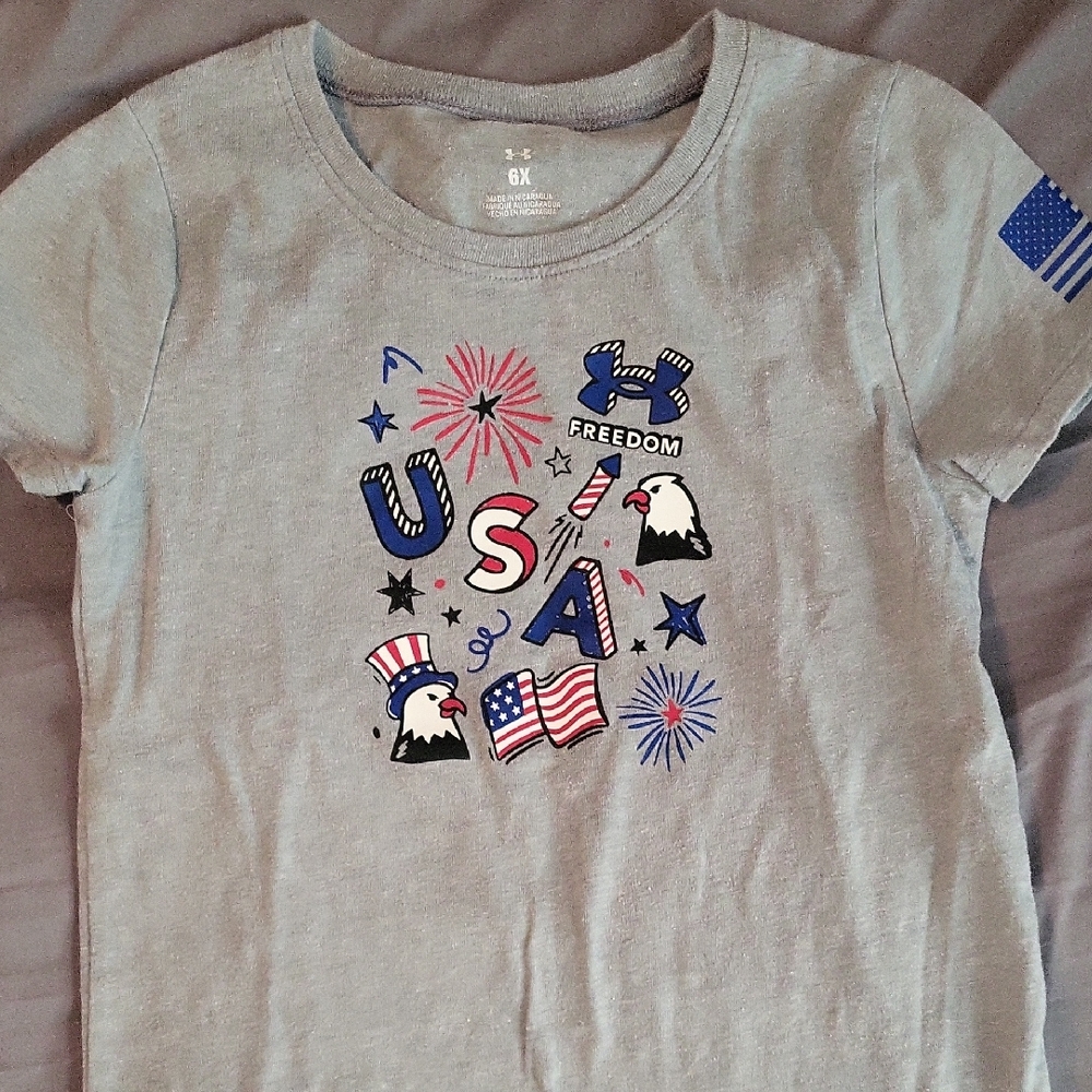 Under Armour Gray USA Kids Short Sleeve Tee